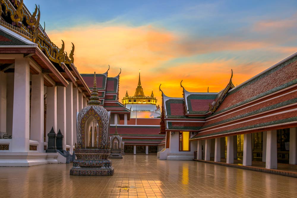 temples at Wat Saket Bangkok